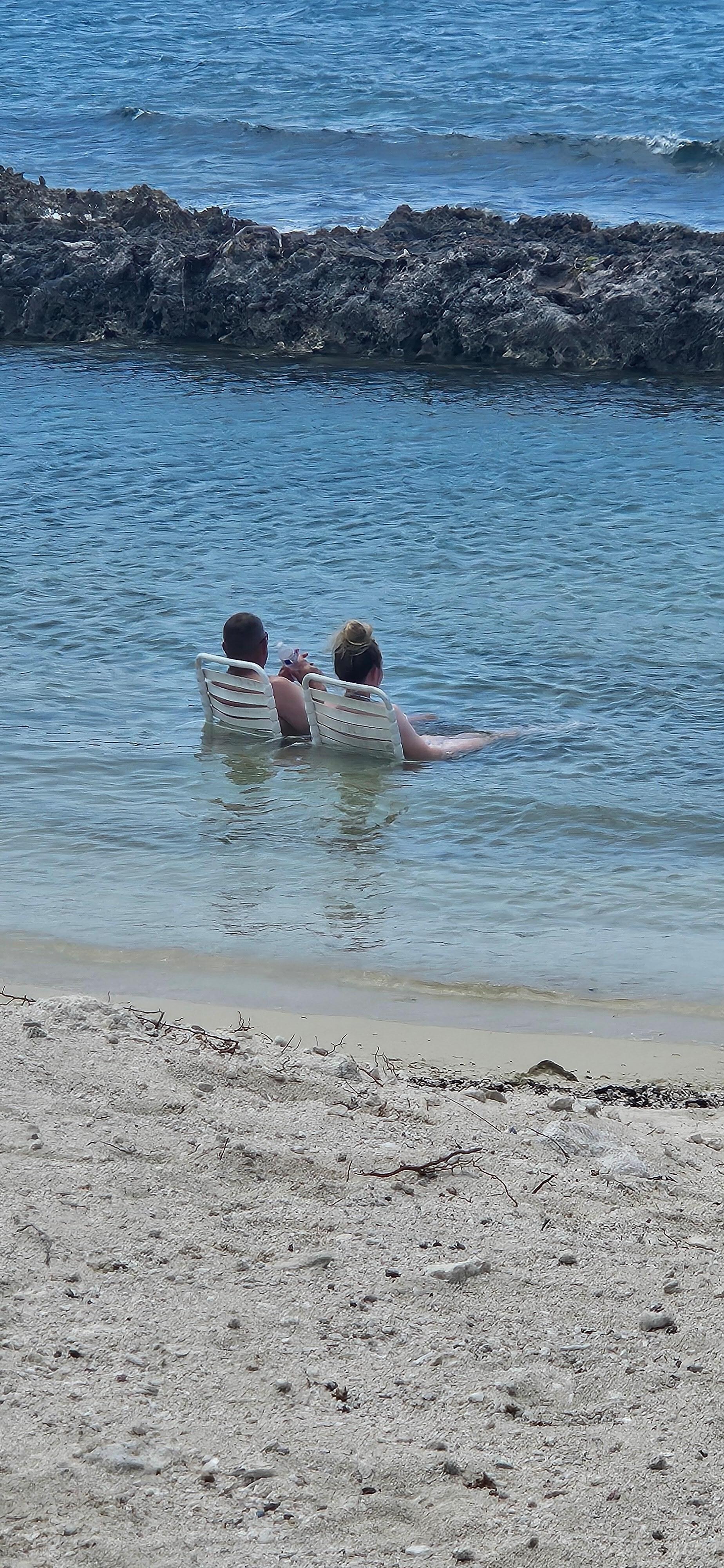 Chilling in the water w dad