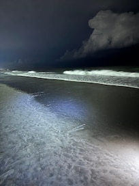 Night view of the beach near condo.