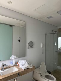 Cracked tile and water stains