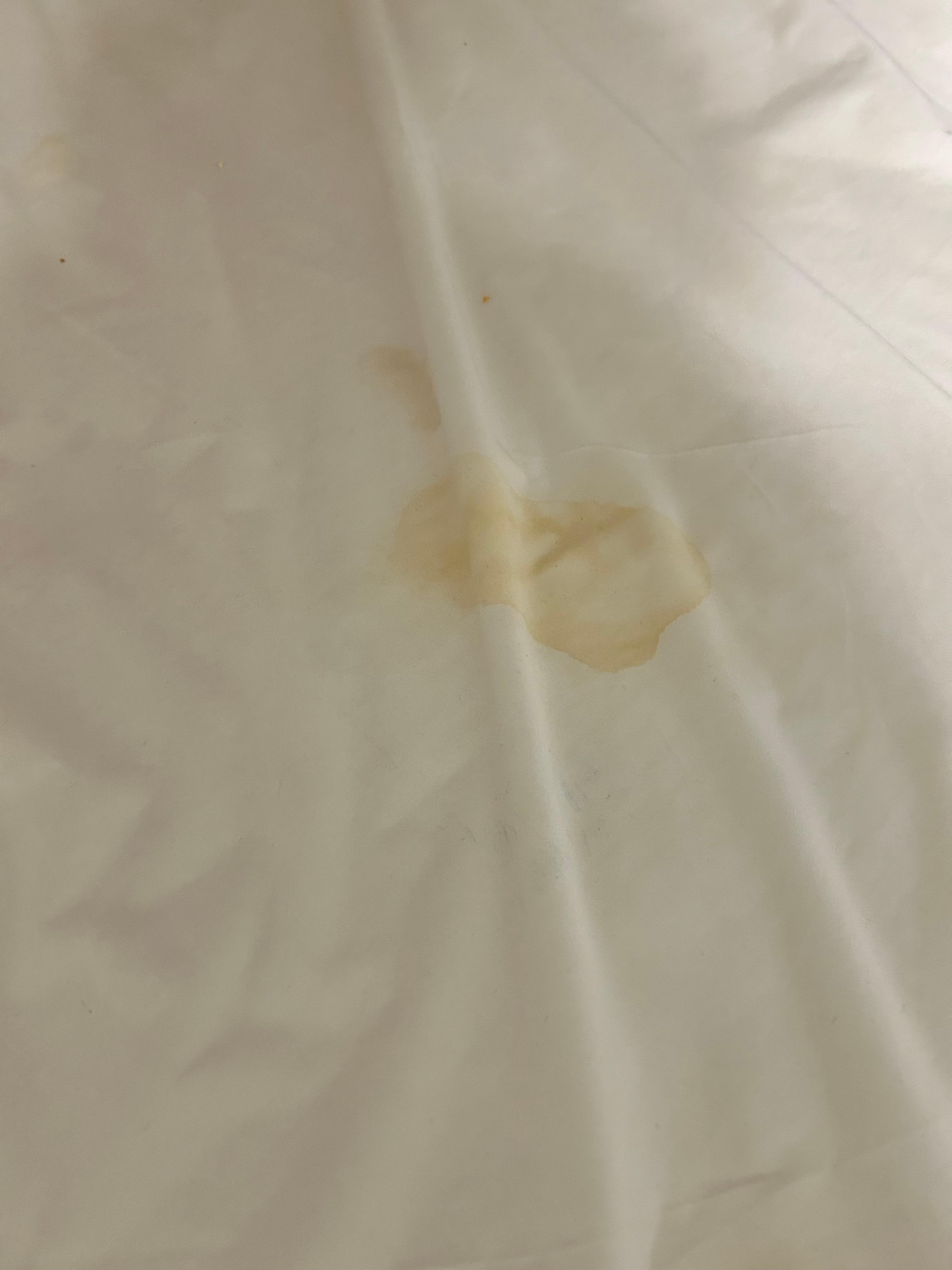 Yellow stains on kids sheets.