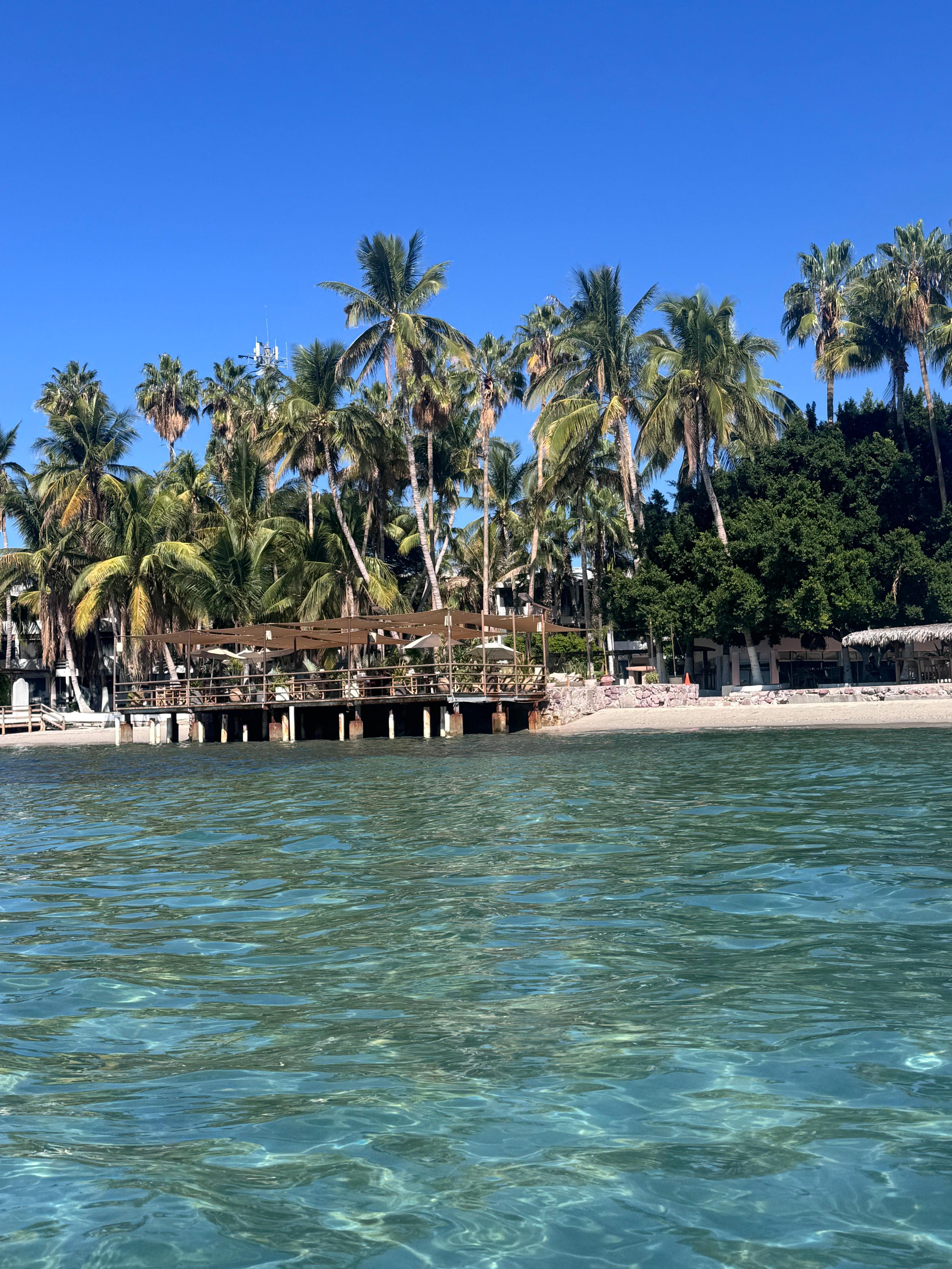 This is a look from being in the water, looking at the resort