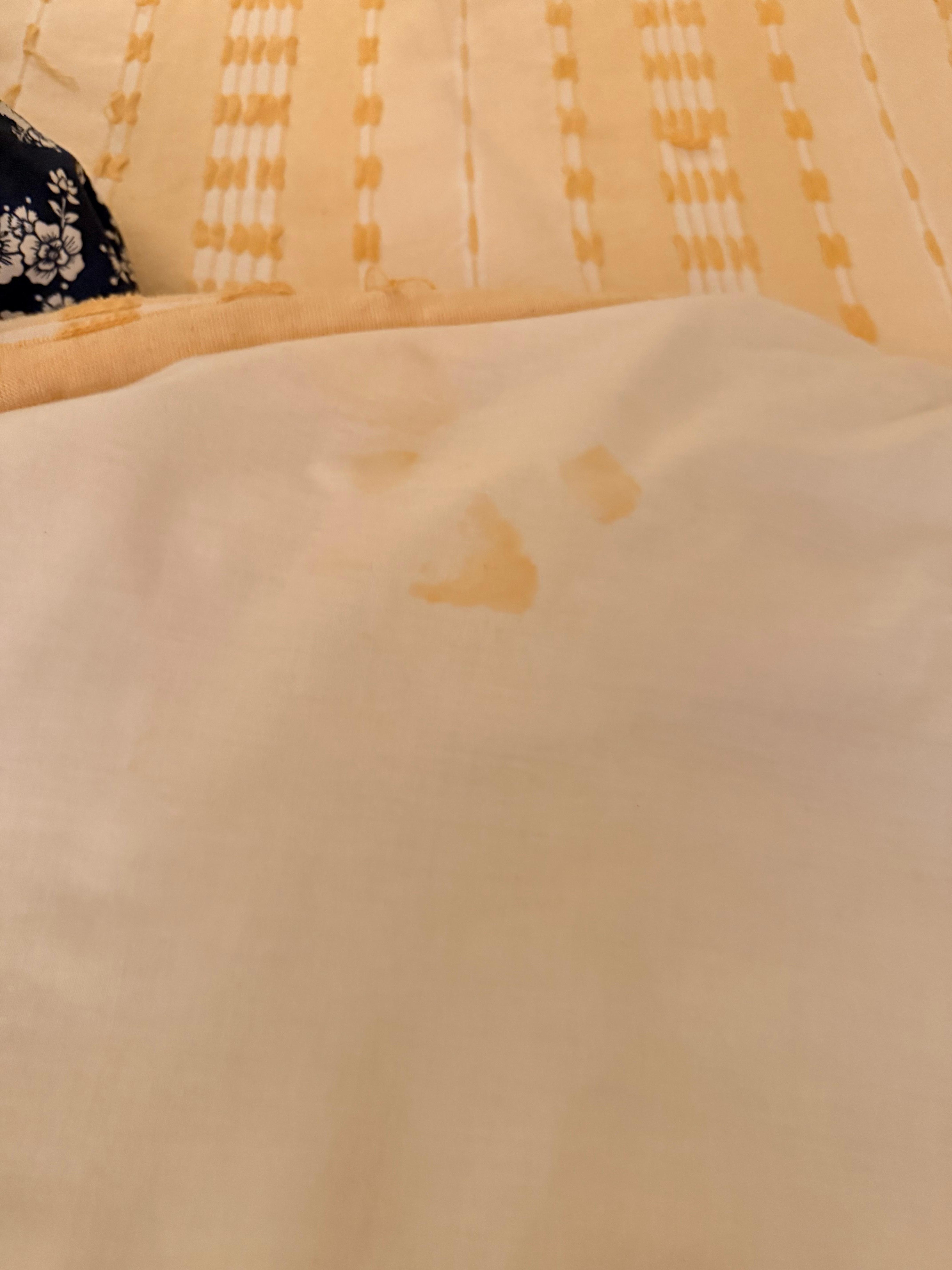 Staining on master bed comforter