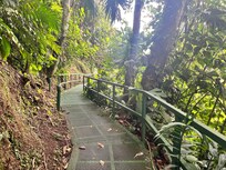 Walkway from room to pool and restaurant area