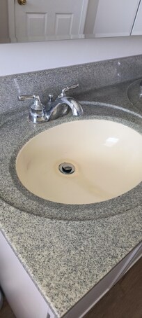 Bathroom on arrival. Every bathroom needed to be cleaned