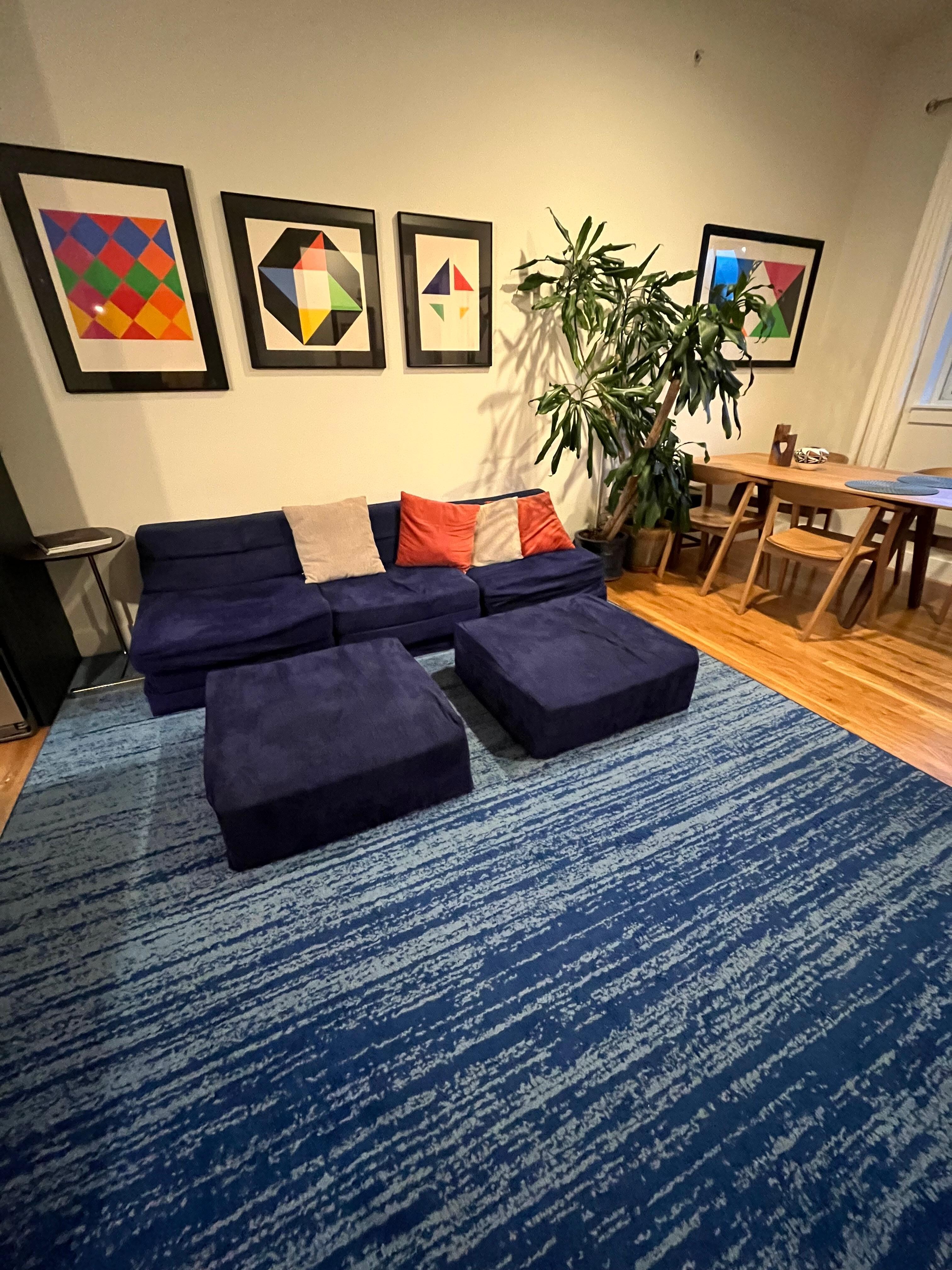 Foam couch in living room 
