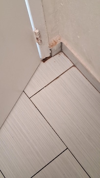 Wall behind bathroom door