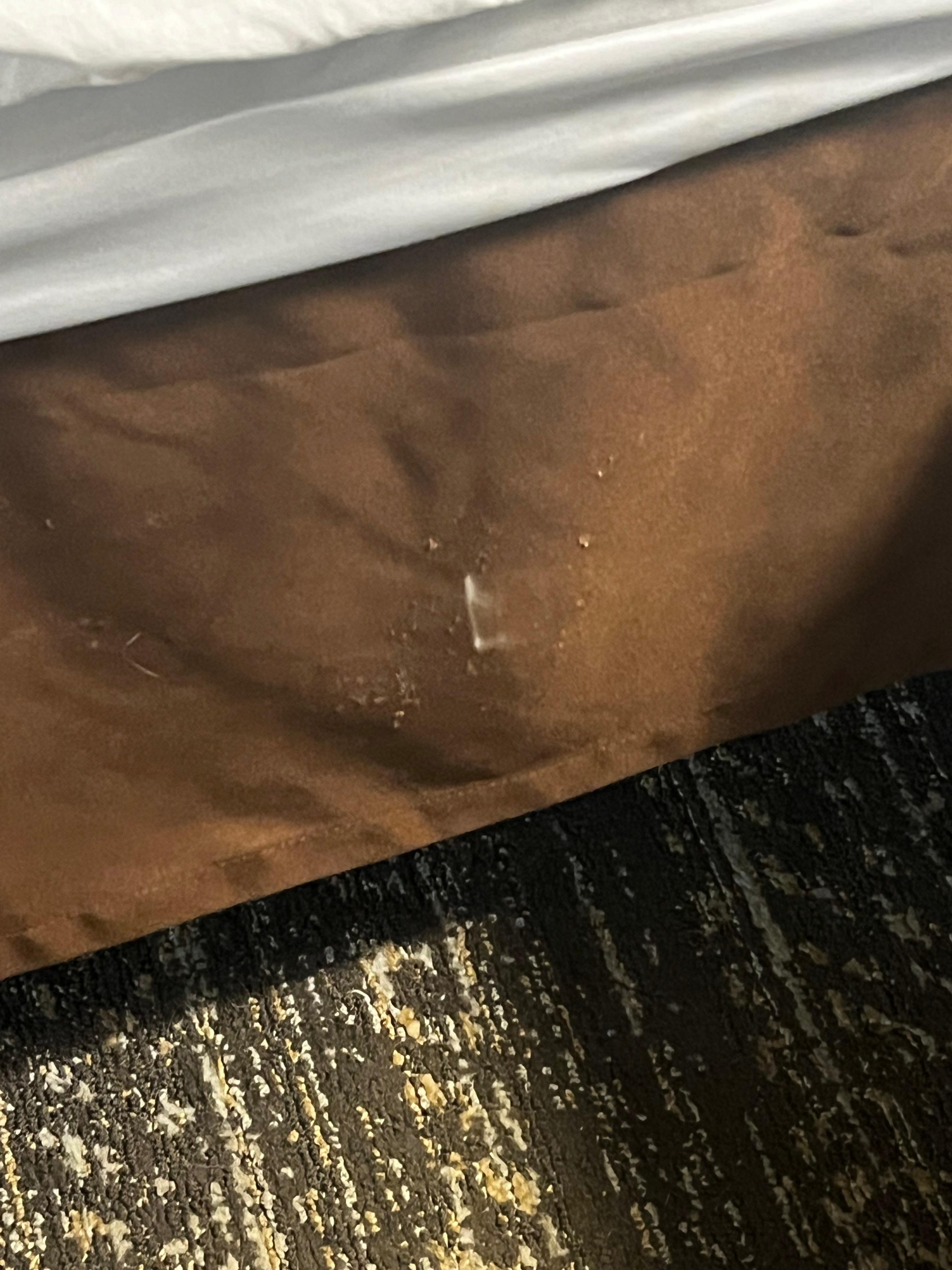 unknown substance on bed skirt