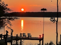 Sunset with osprey nest in the foreground
