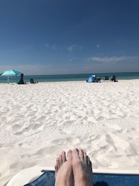 View from our beach chair set up