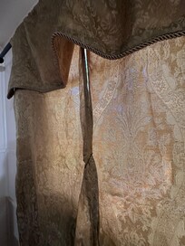 Curtains held together with a Bobby pin… no pull down shade!