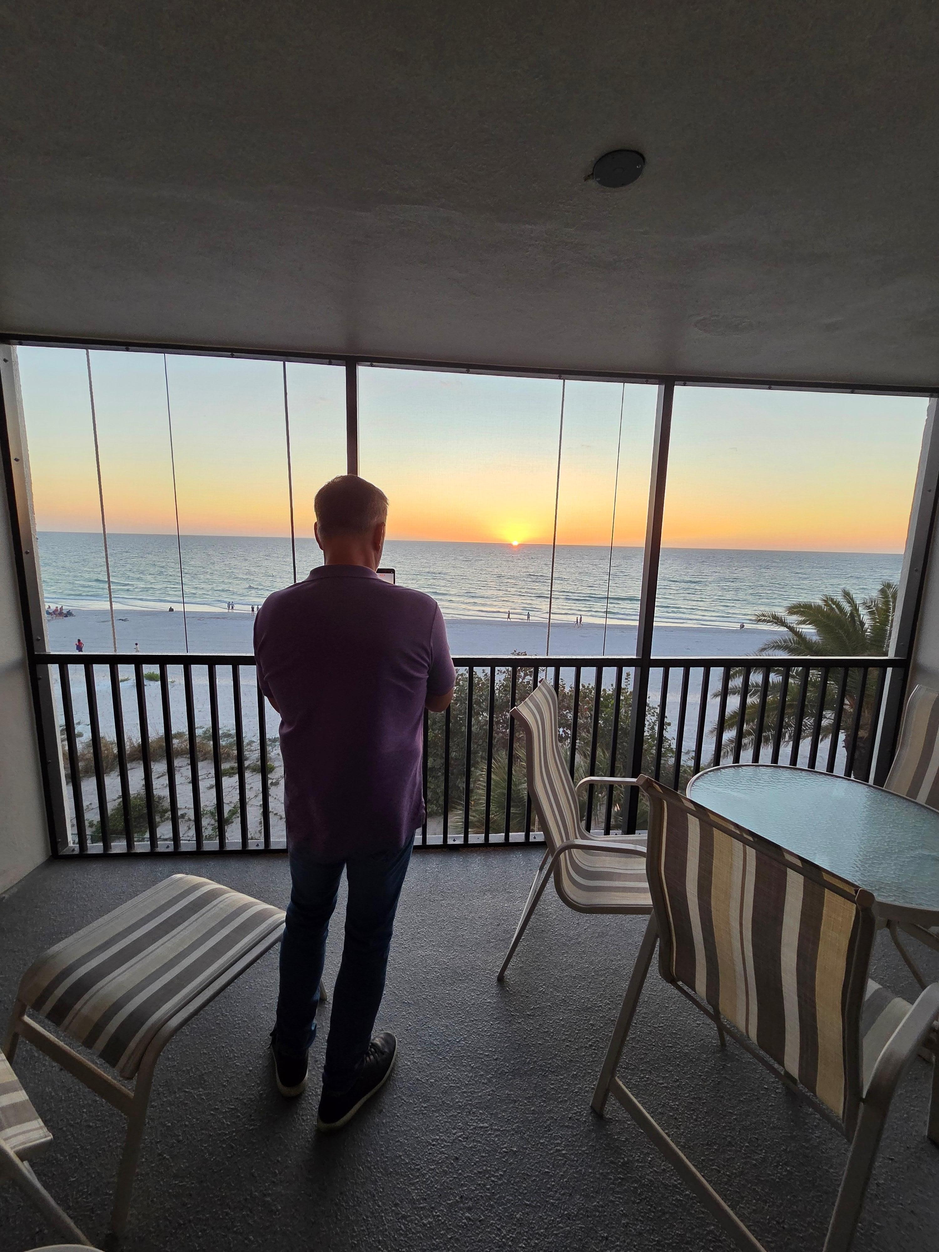 Screened in patio for watching the incredible sunsets!