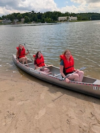Canoeing at the lake