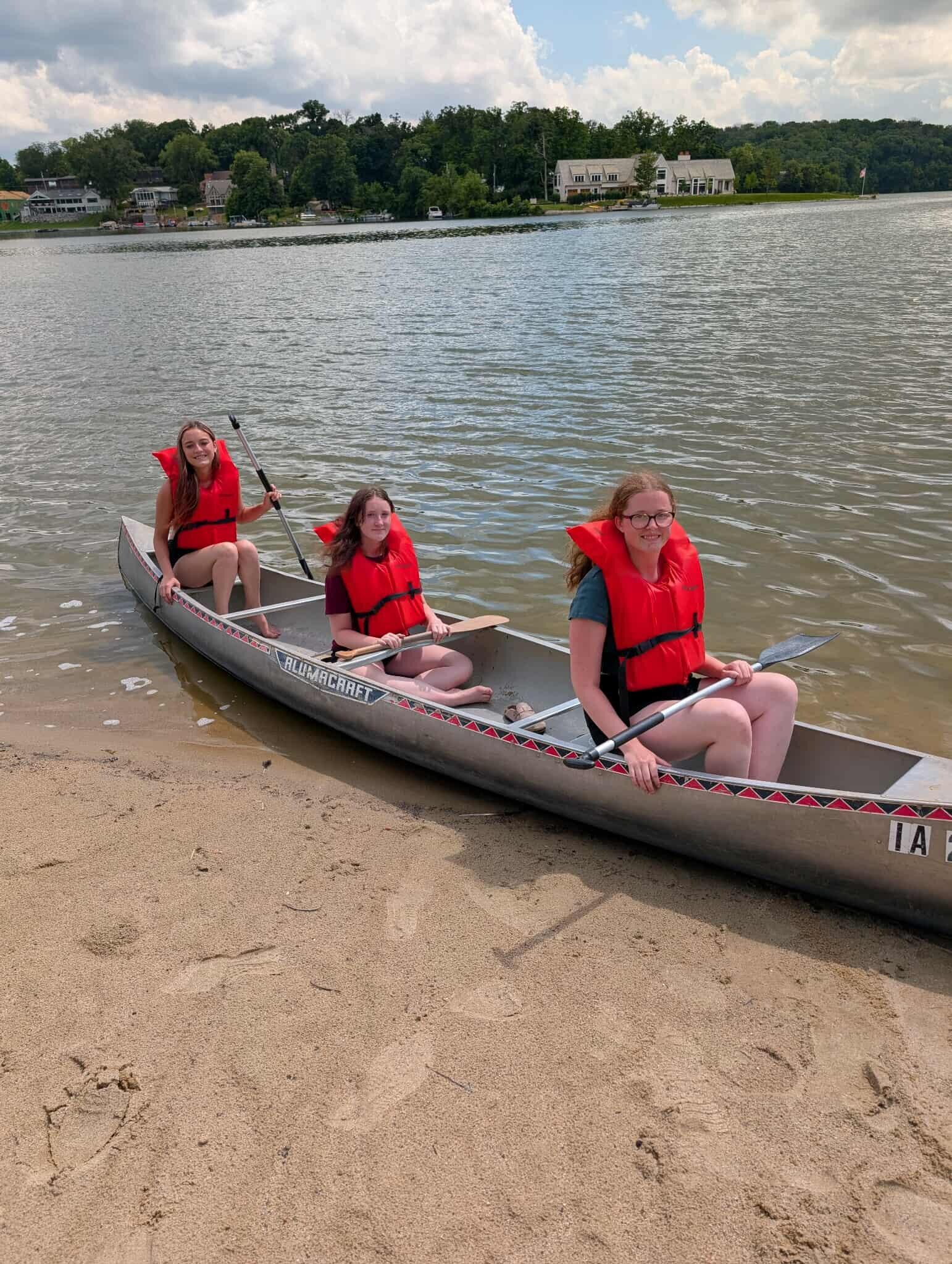 Canoeing at the lake