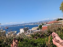 Wine on the lounge chairs