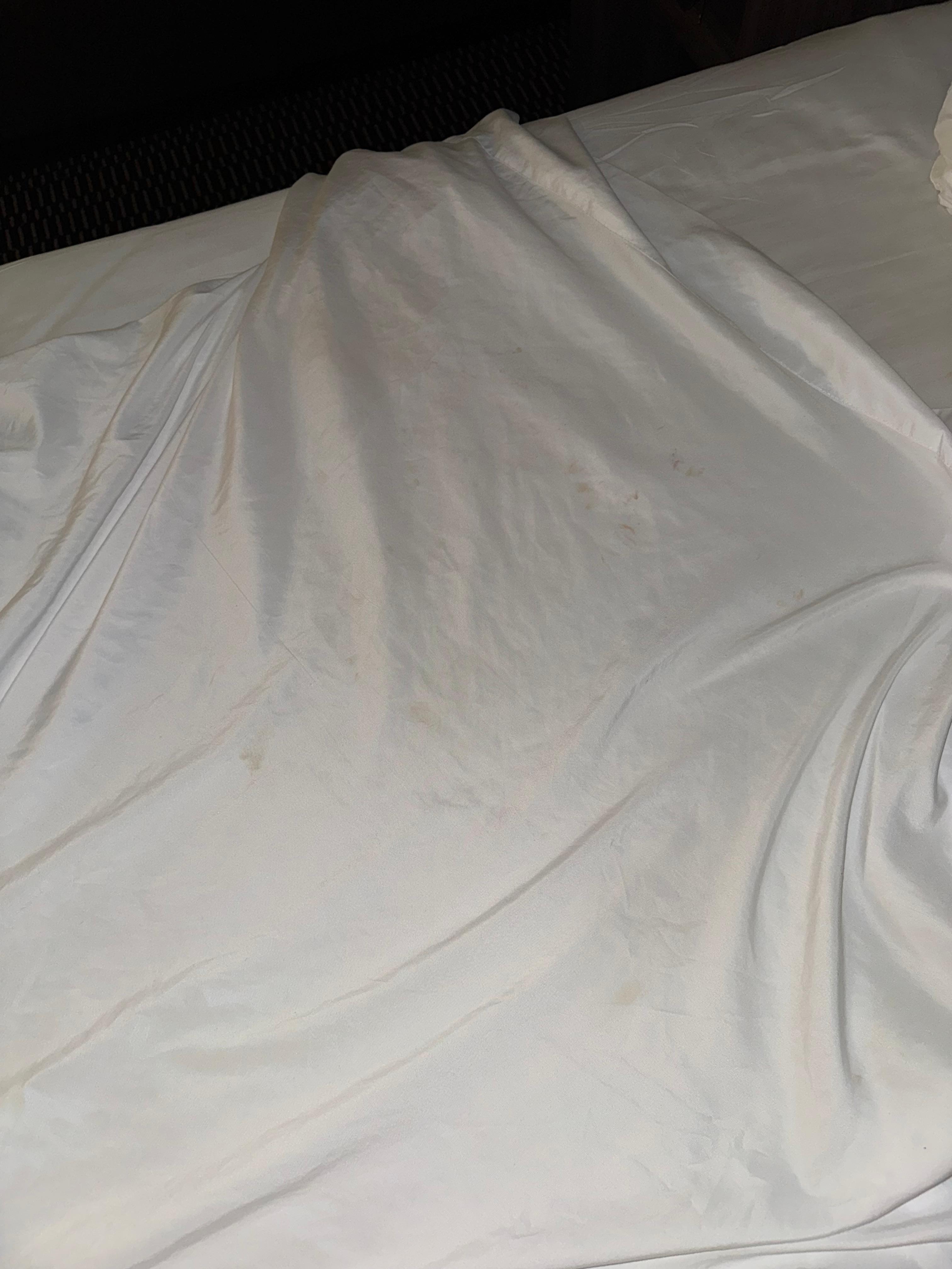 Many stains on top sheet