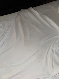 Many stains on top sheet
