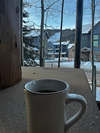 Coffee and the mountain.