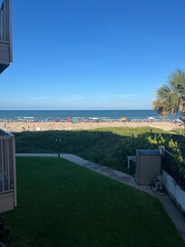 View of the beach from the patio