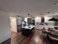 Open floor plan with kitchen and then TV areawhich you can’t see