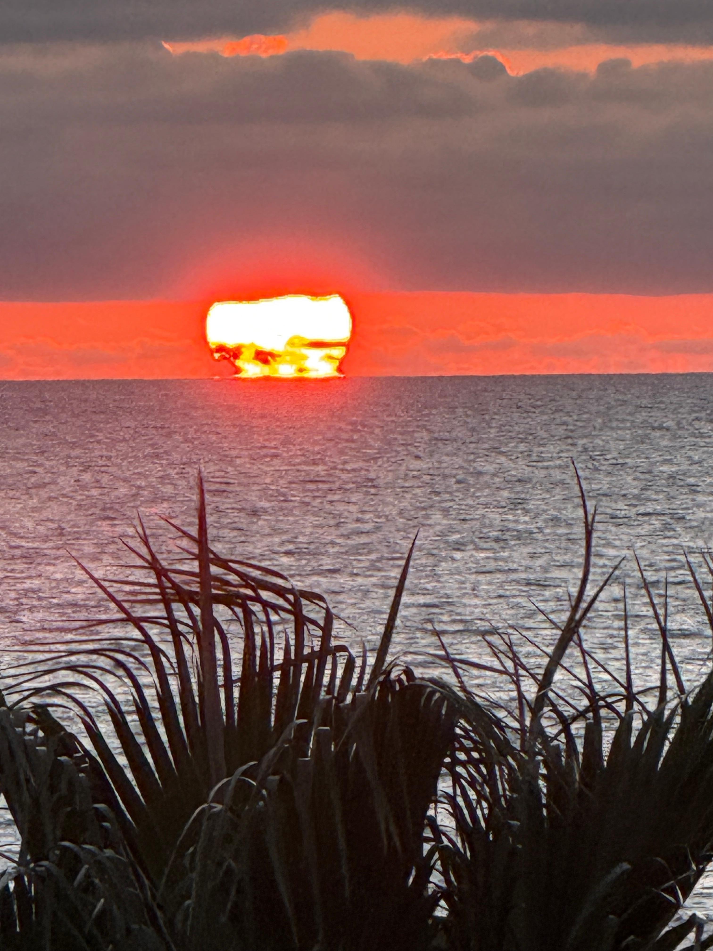 Beautiful sunset from balcony. 