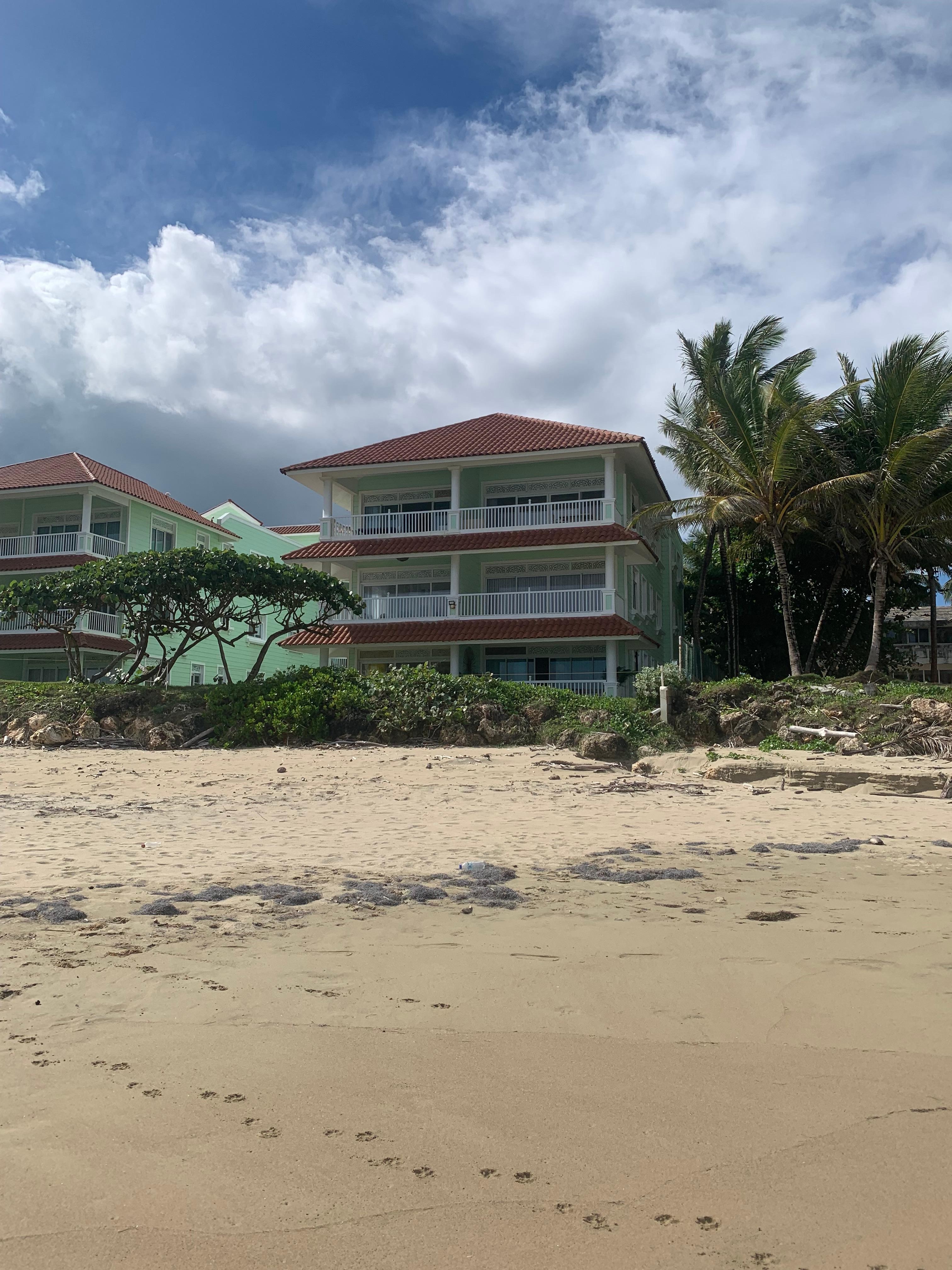View of condo from beach