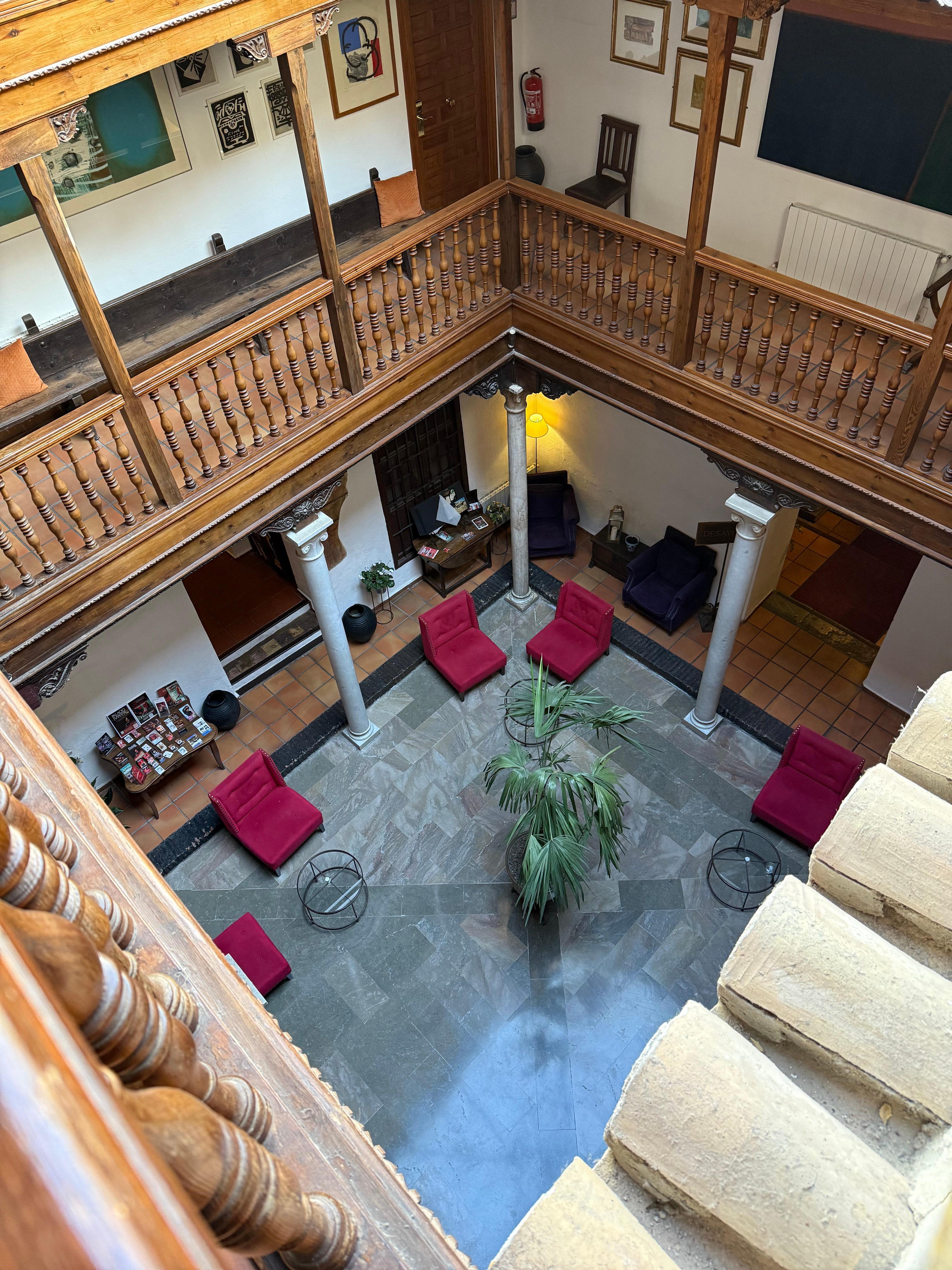 Looking down on the lobby