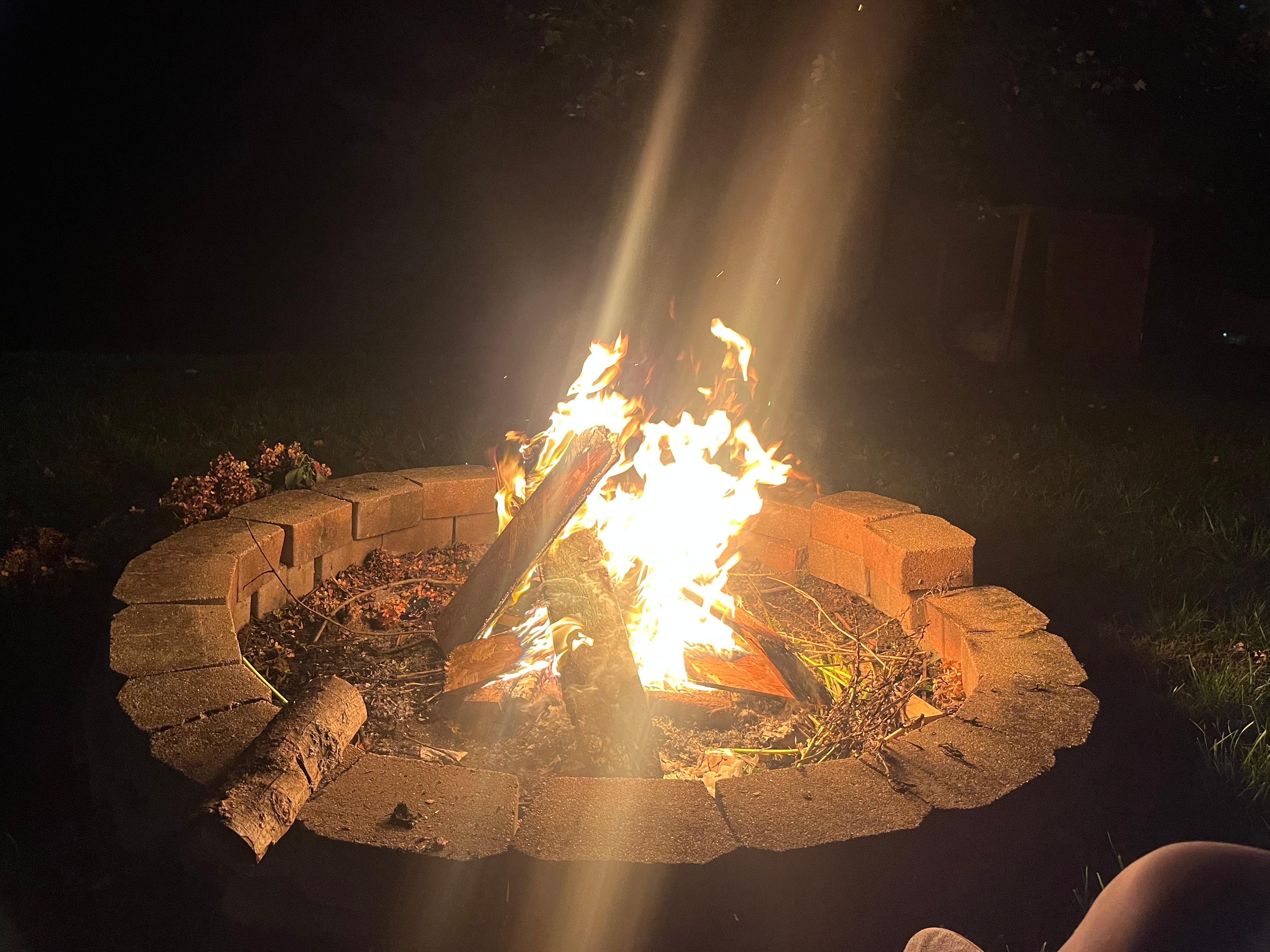 S’mores on the fire pit  in the backyard 