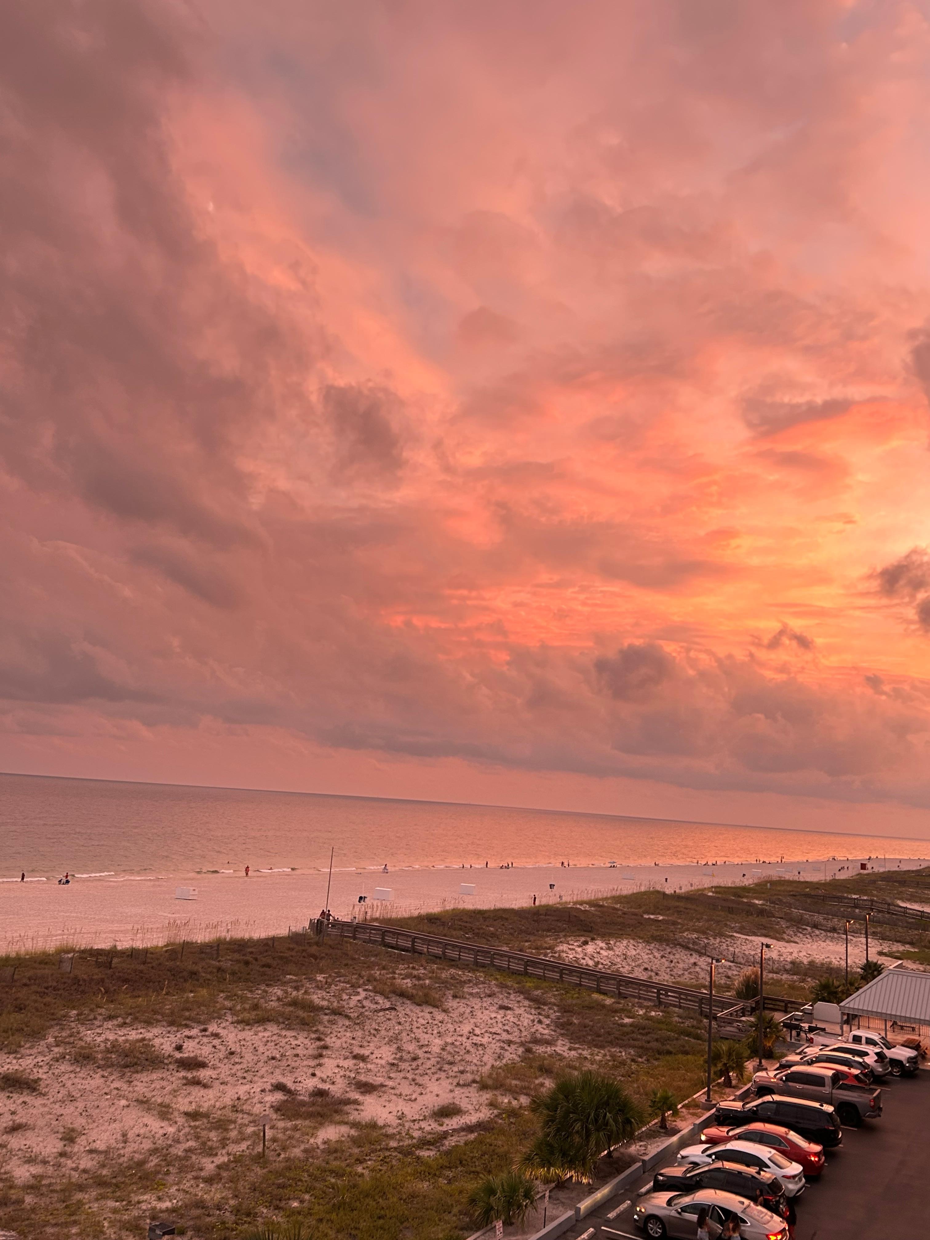 Our first nights sunset off the balcony. 