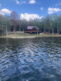 Taken on the lake from paddle boat that was provided by host.