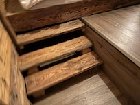 The movable steps in the main bedroom