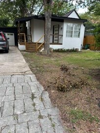 Unkept front lawn