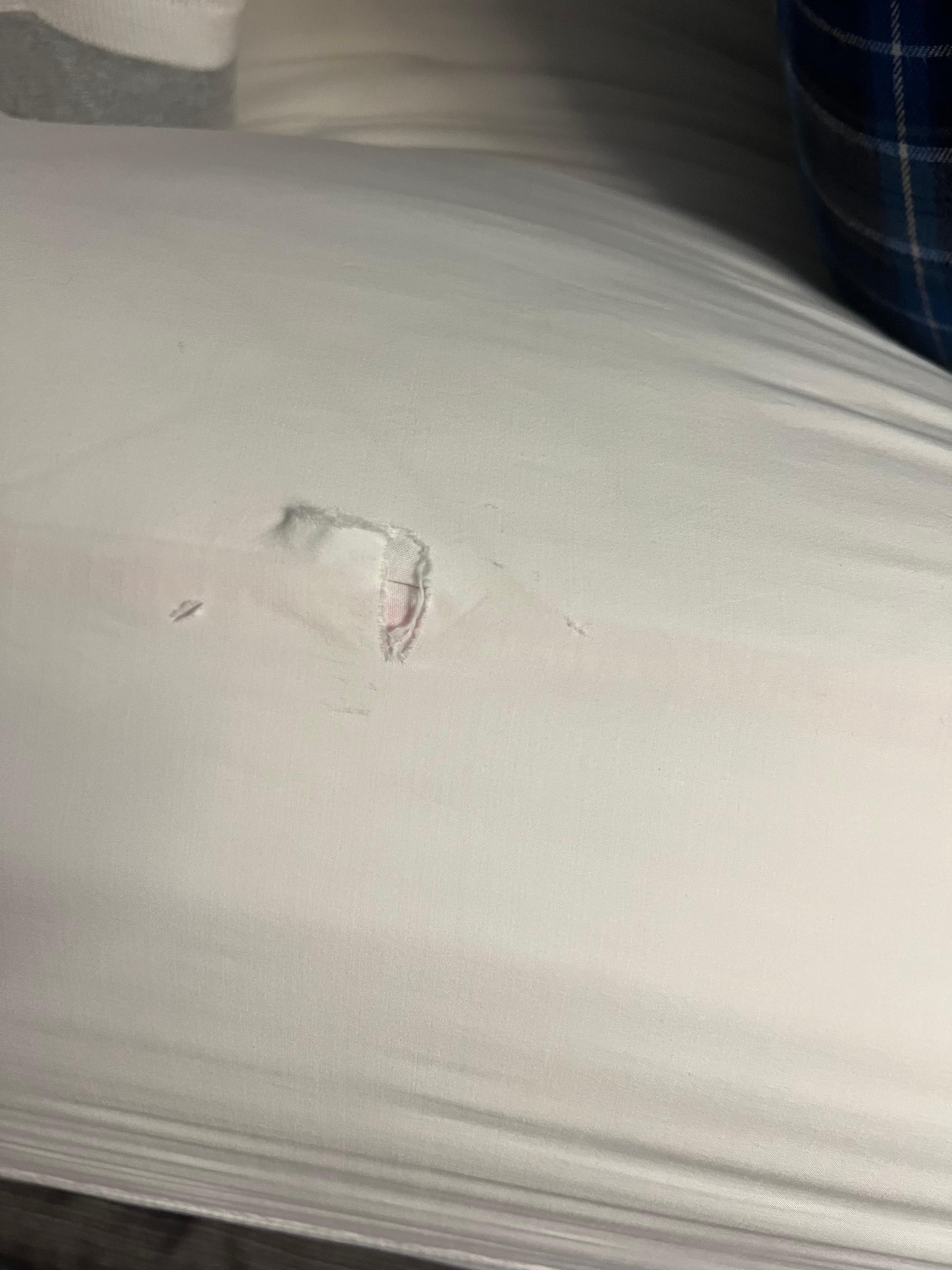 Tear in sheet