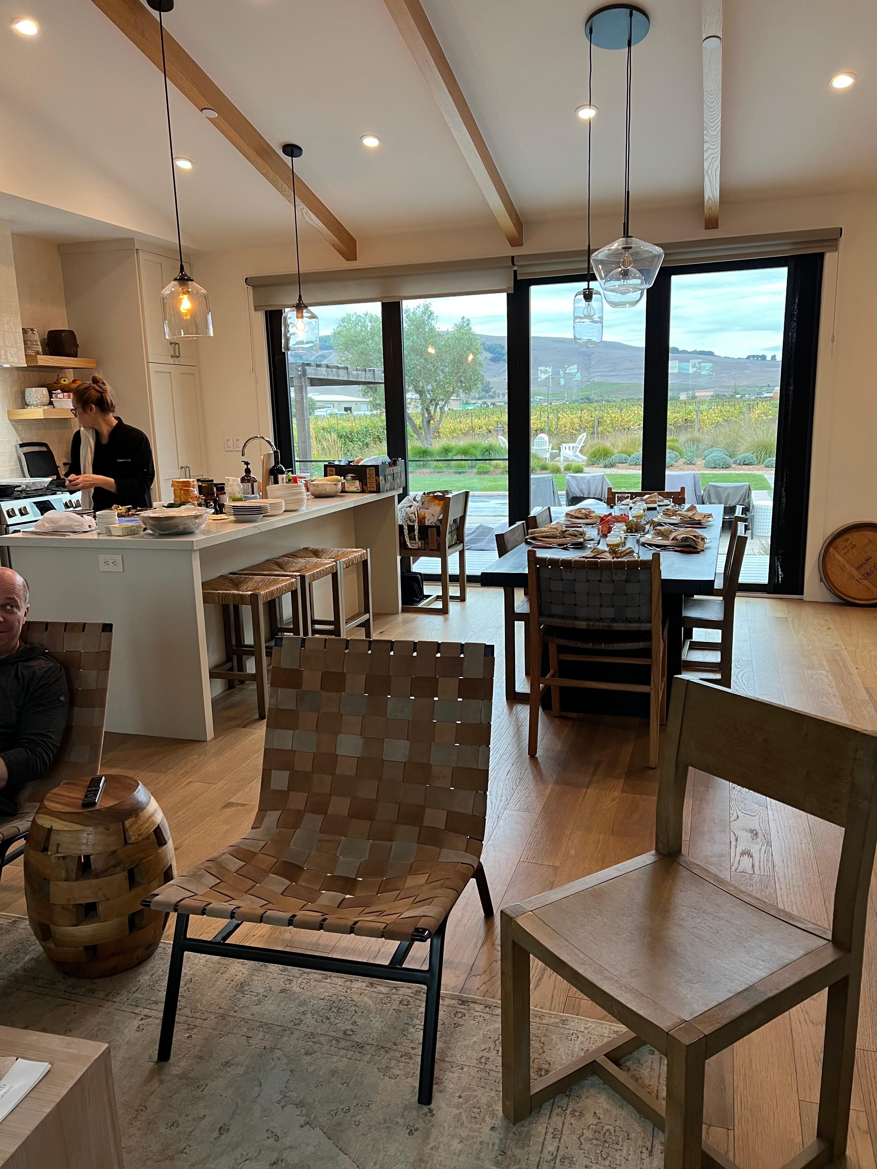 Back view while chefs prep our bday dinner meal