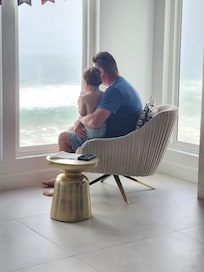 All the beautiful windows on the second floor.