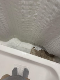 No shower liner and curtain rod is too far from tub for curtain to hold any water in tub. Floor became a lake which caused a fall/injury. Staff was NOT concerned or apologetic.