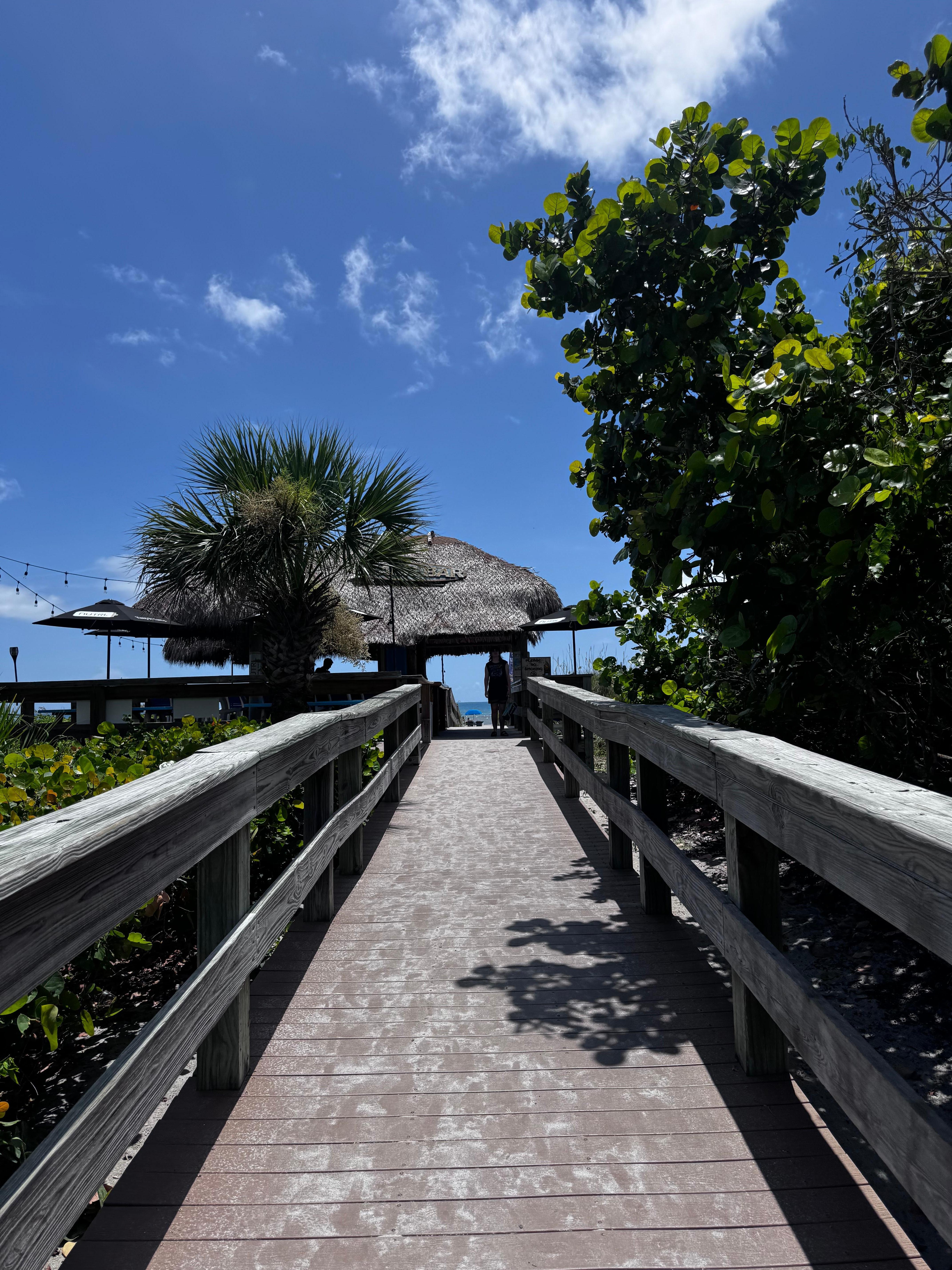 Beach access with tiki bar