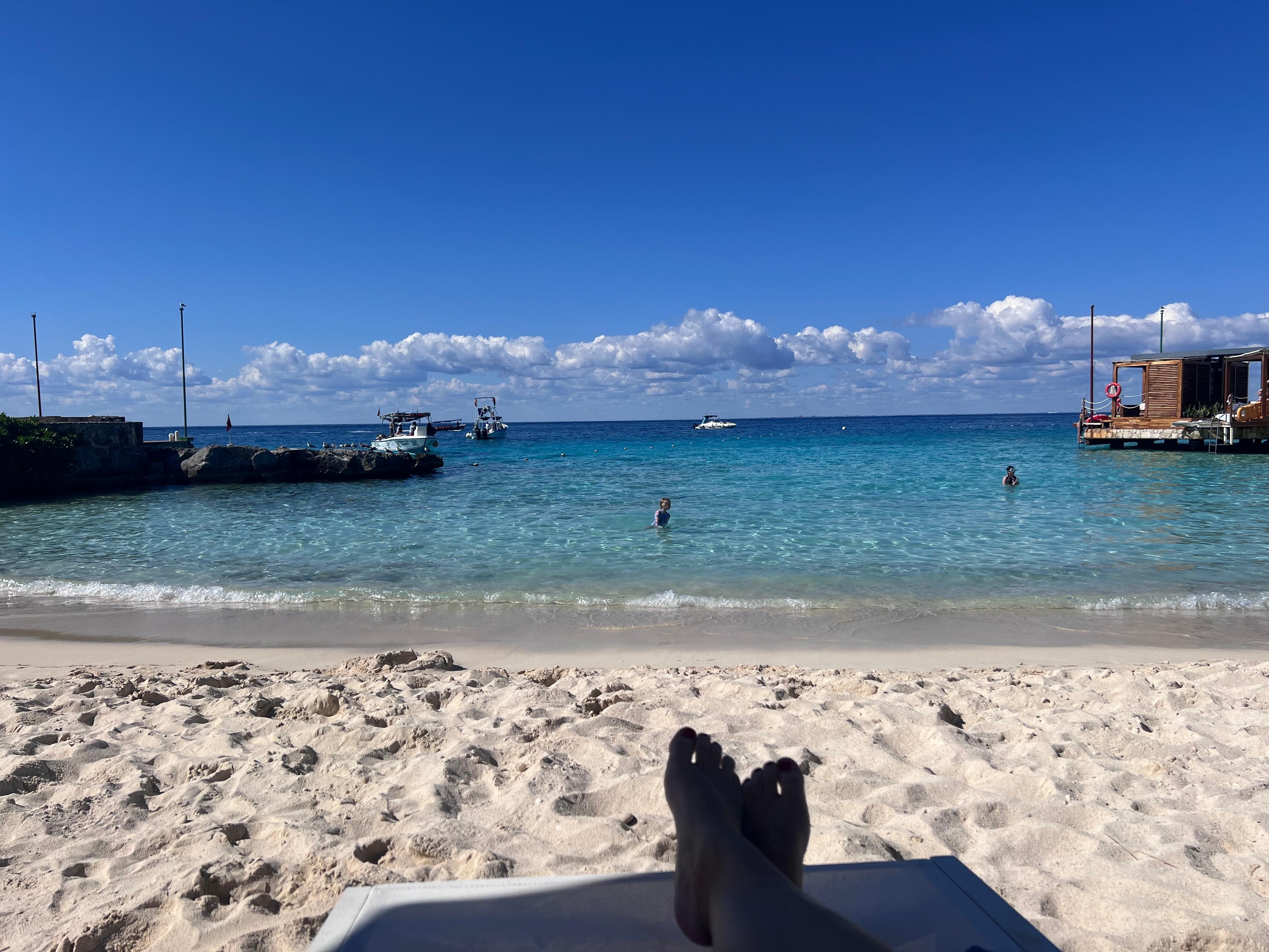 Sandy swim beach, great place to snorkel 