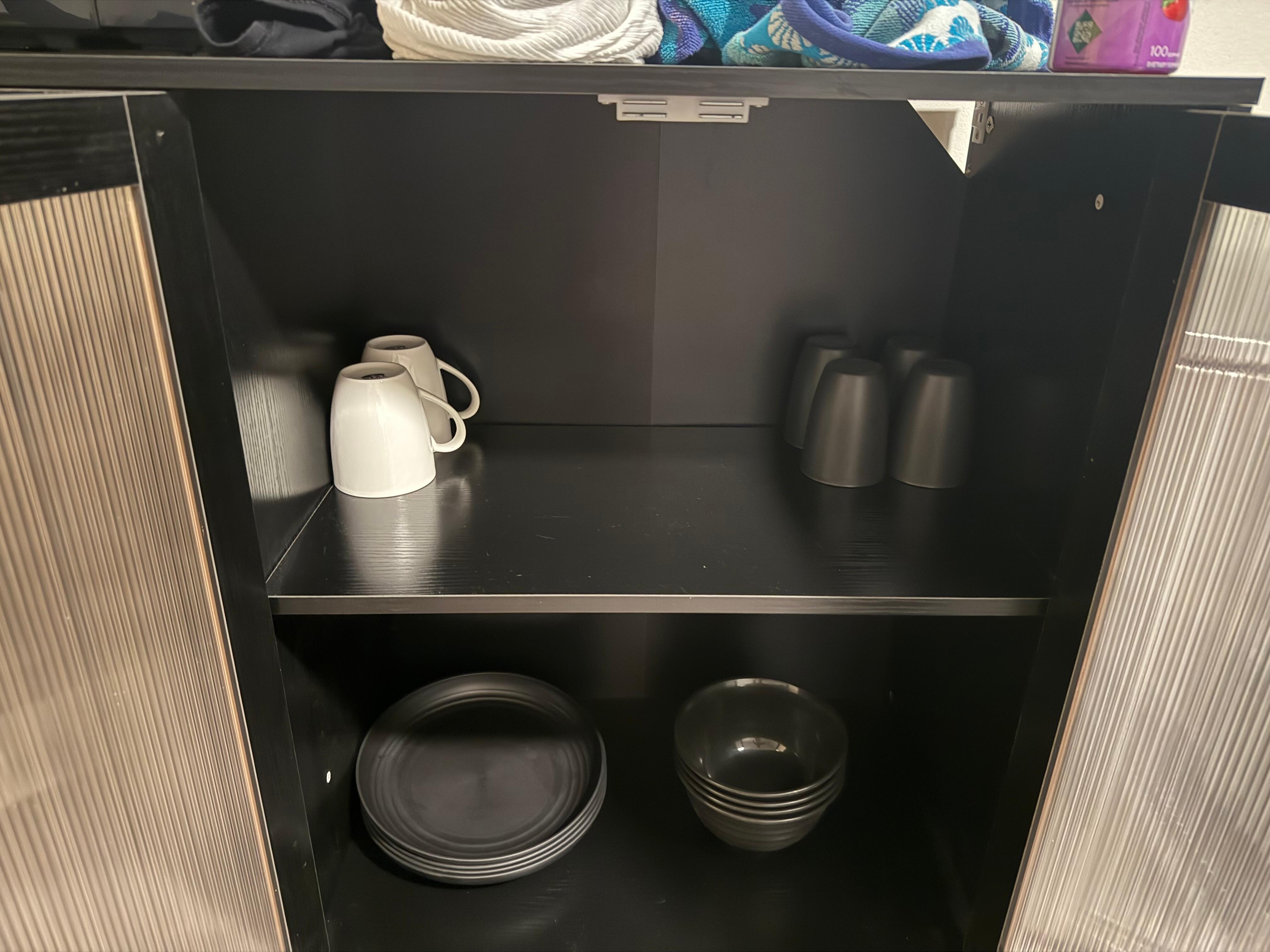 Cutest cabinet with set of dishes