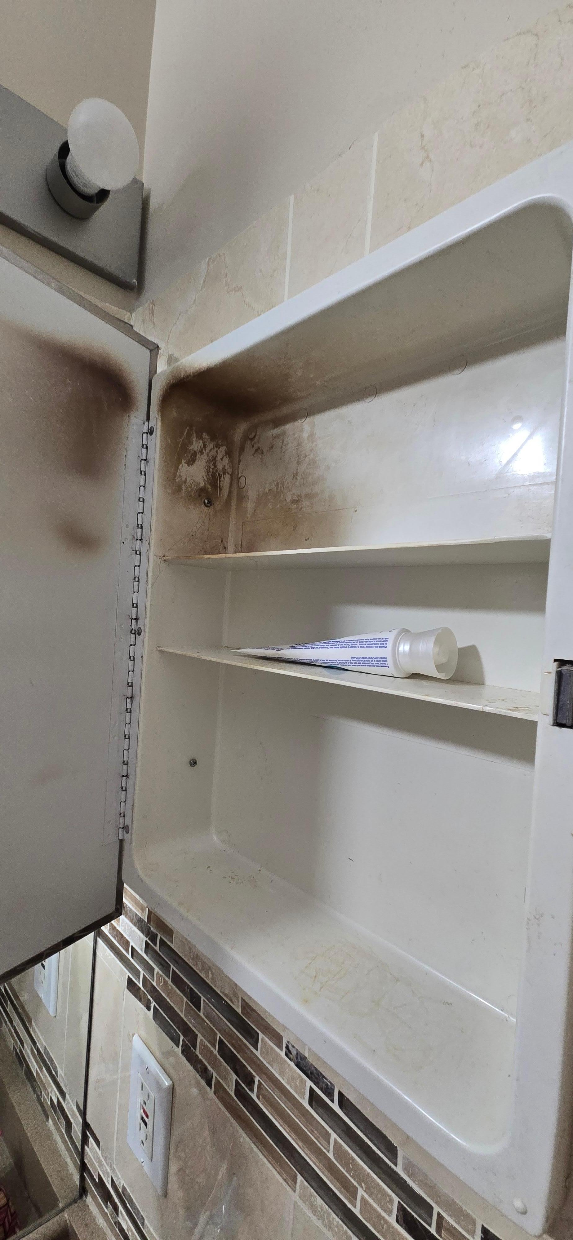 Filthy medicine cabinet