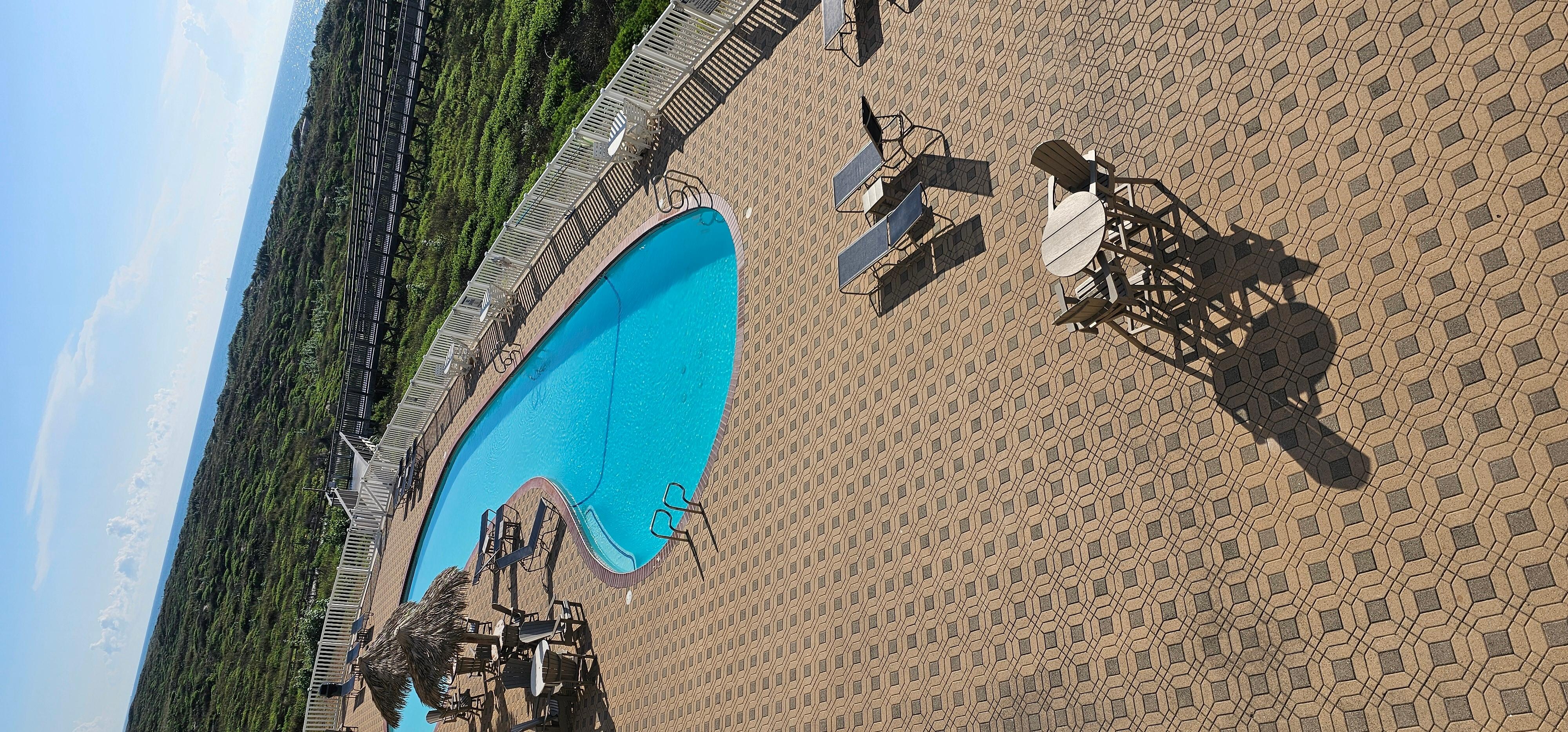 View from our balcony. 
The pool was very nice.  Grounds were very well taken care of.