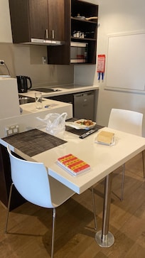 Kitchenette with a cute dining table