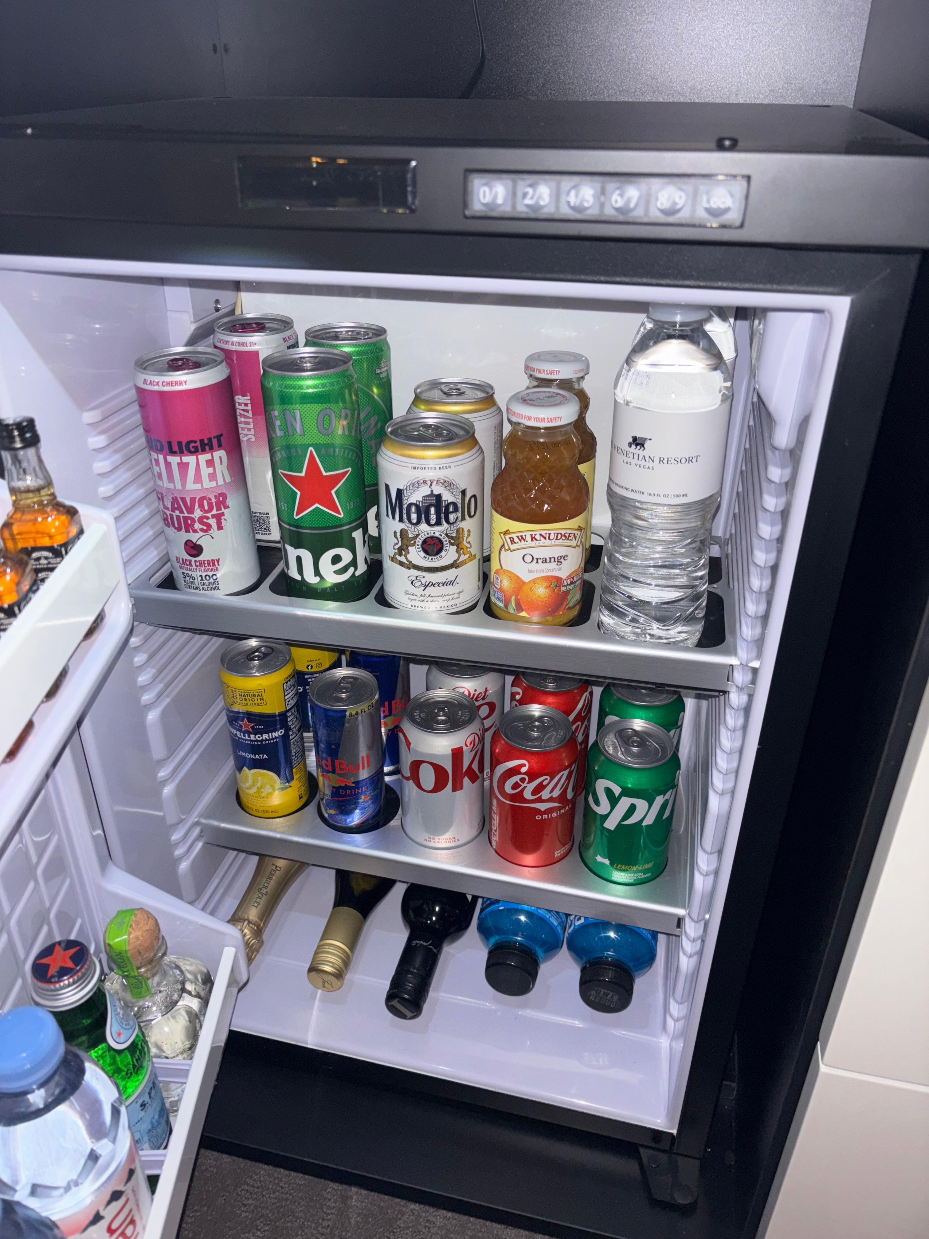 Refreshment Center. Check TV menu for prices: