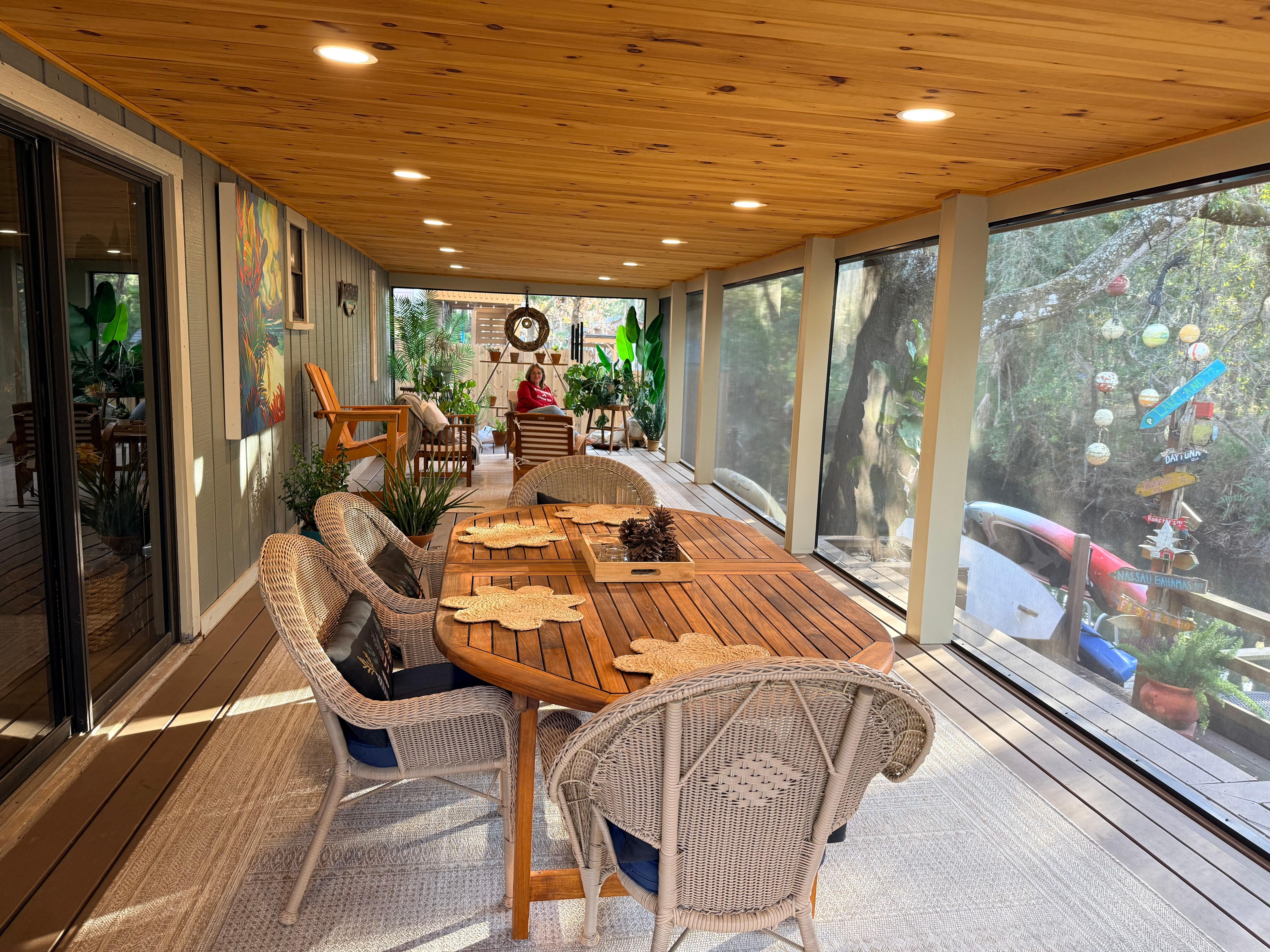 Beautiful and comfortable back screen porch.