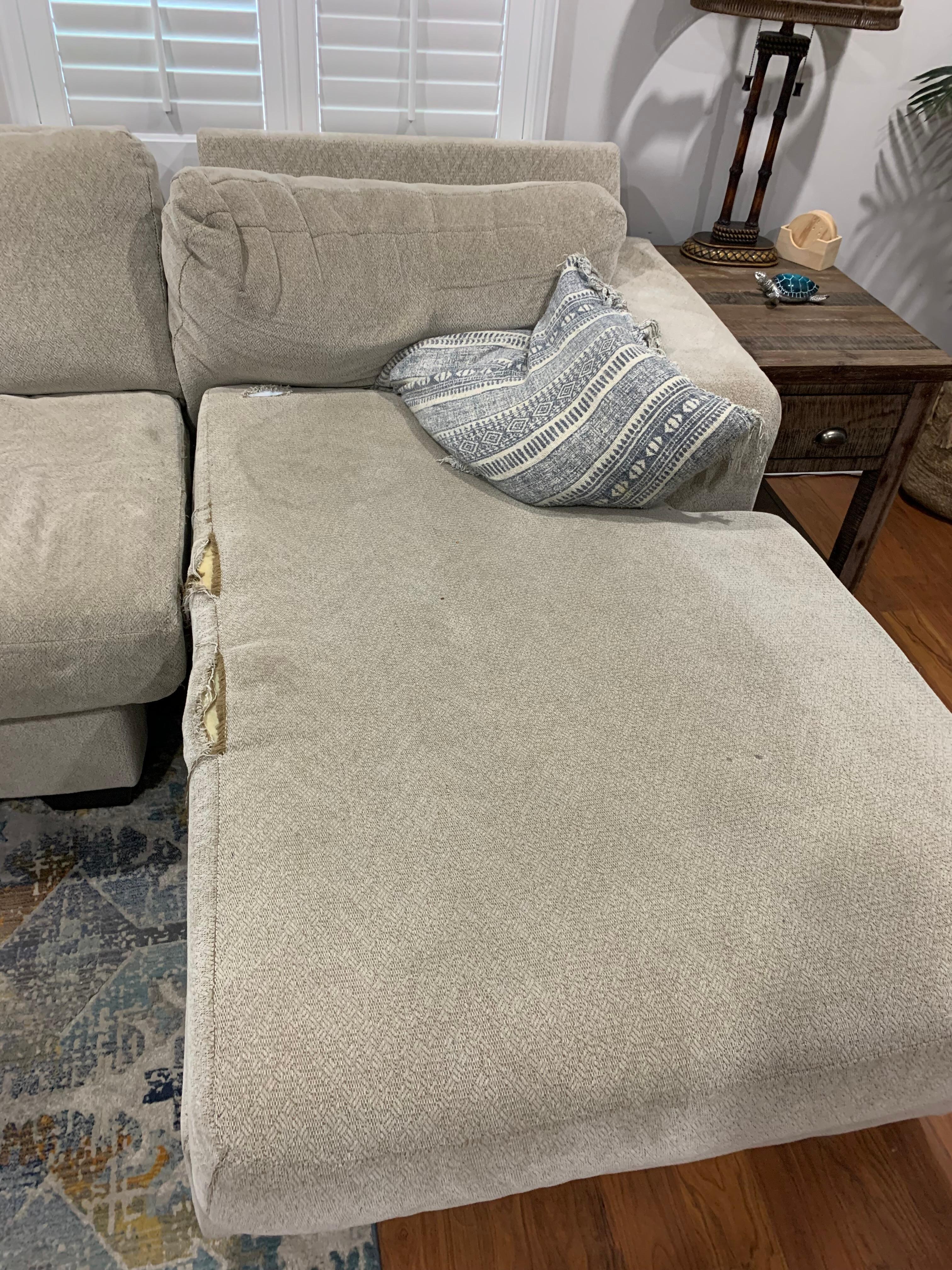 Holes in couch