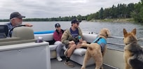 Lake time on the pontoon.