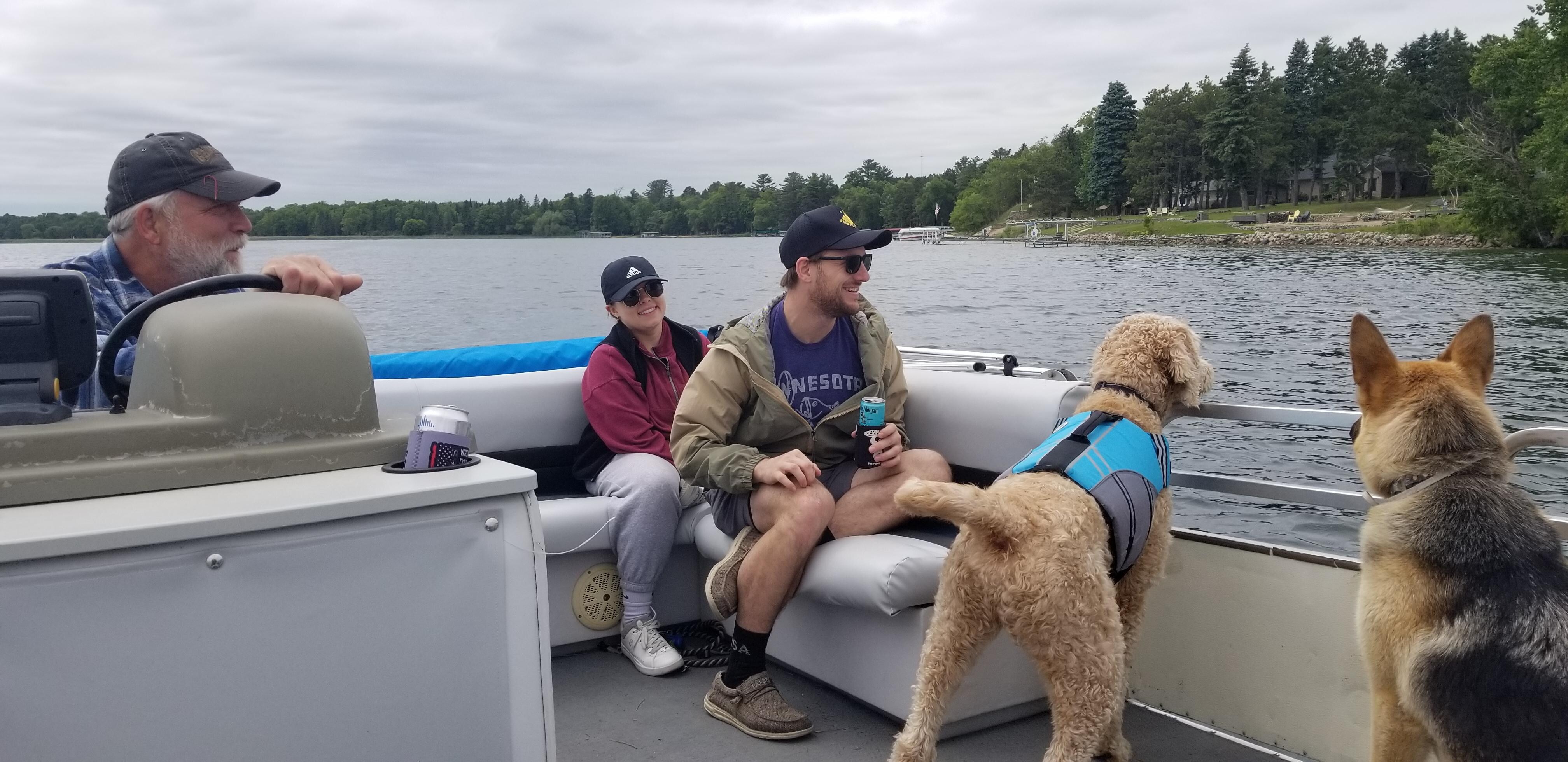 Lake time on the pontoon.