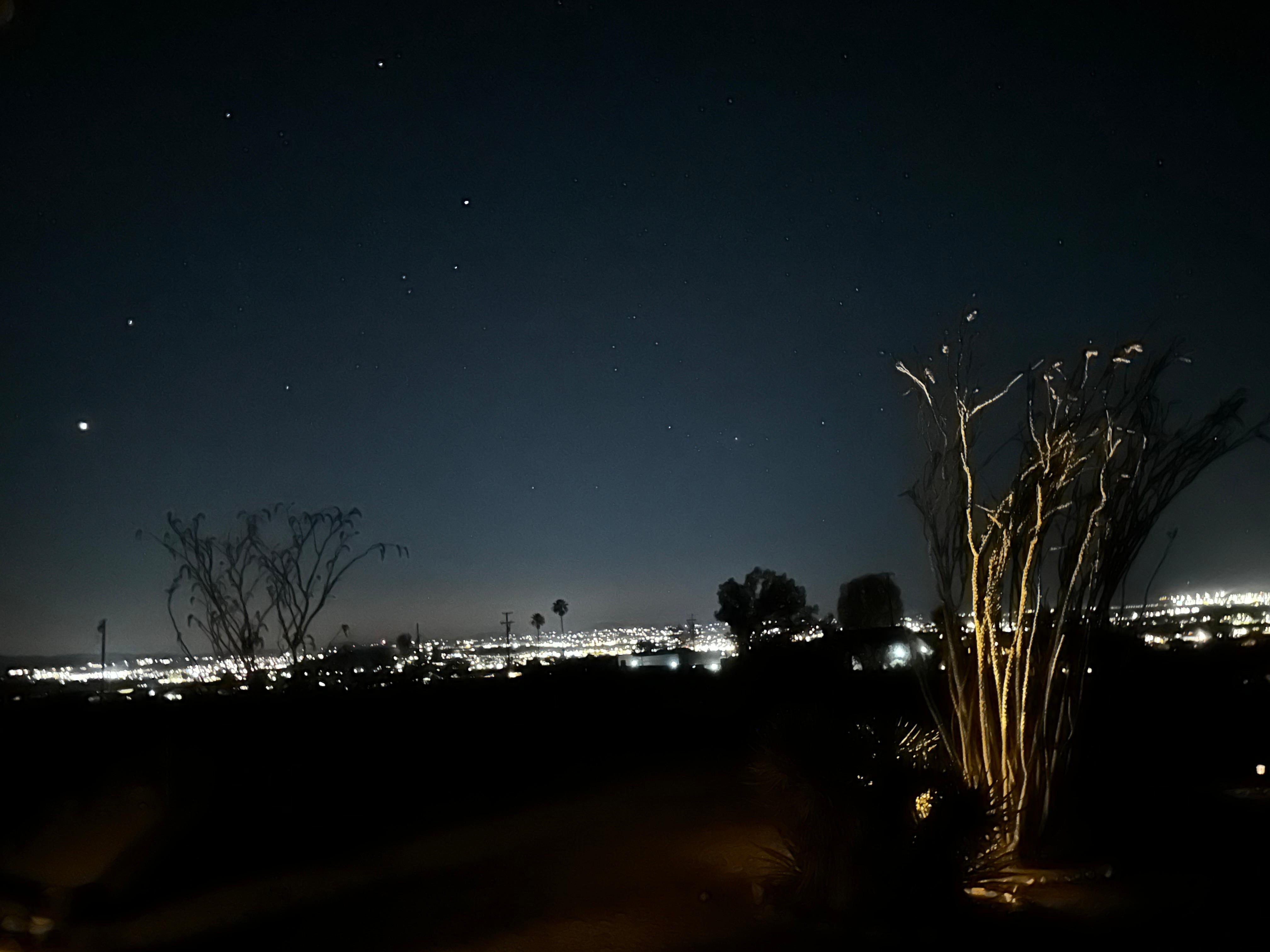 At night from the north side porch.