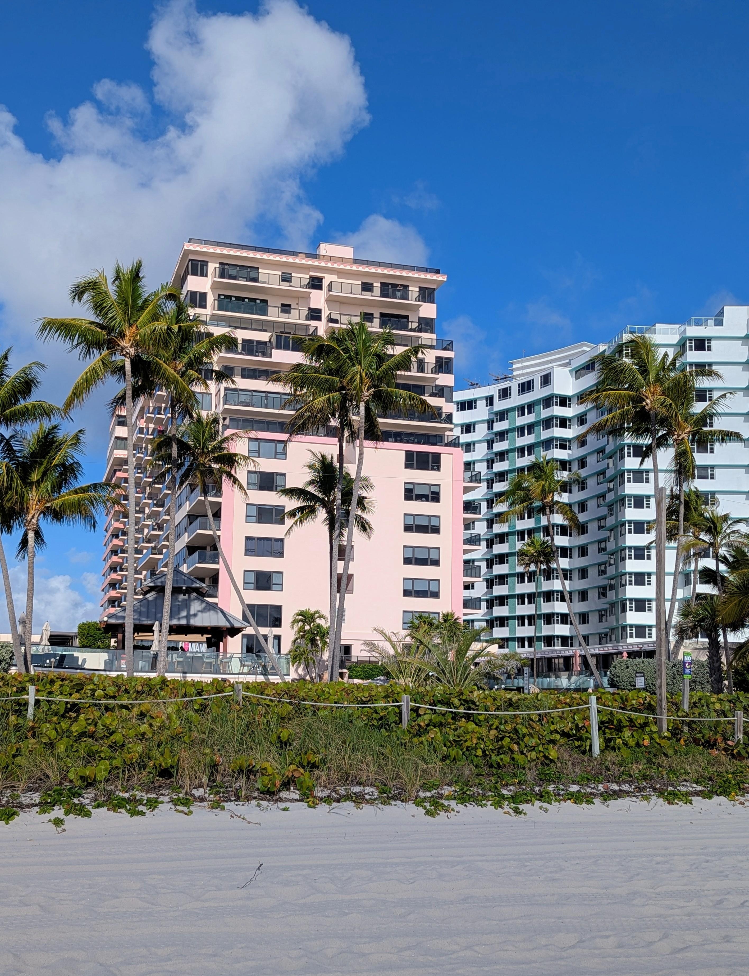 Looking at the Alexander Resort from the beautiful beach. 
