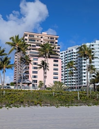 Looking at the Alexander Resort from the beautiful beach.