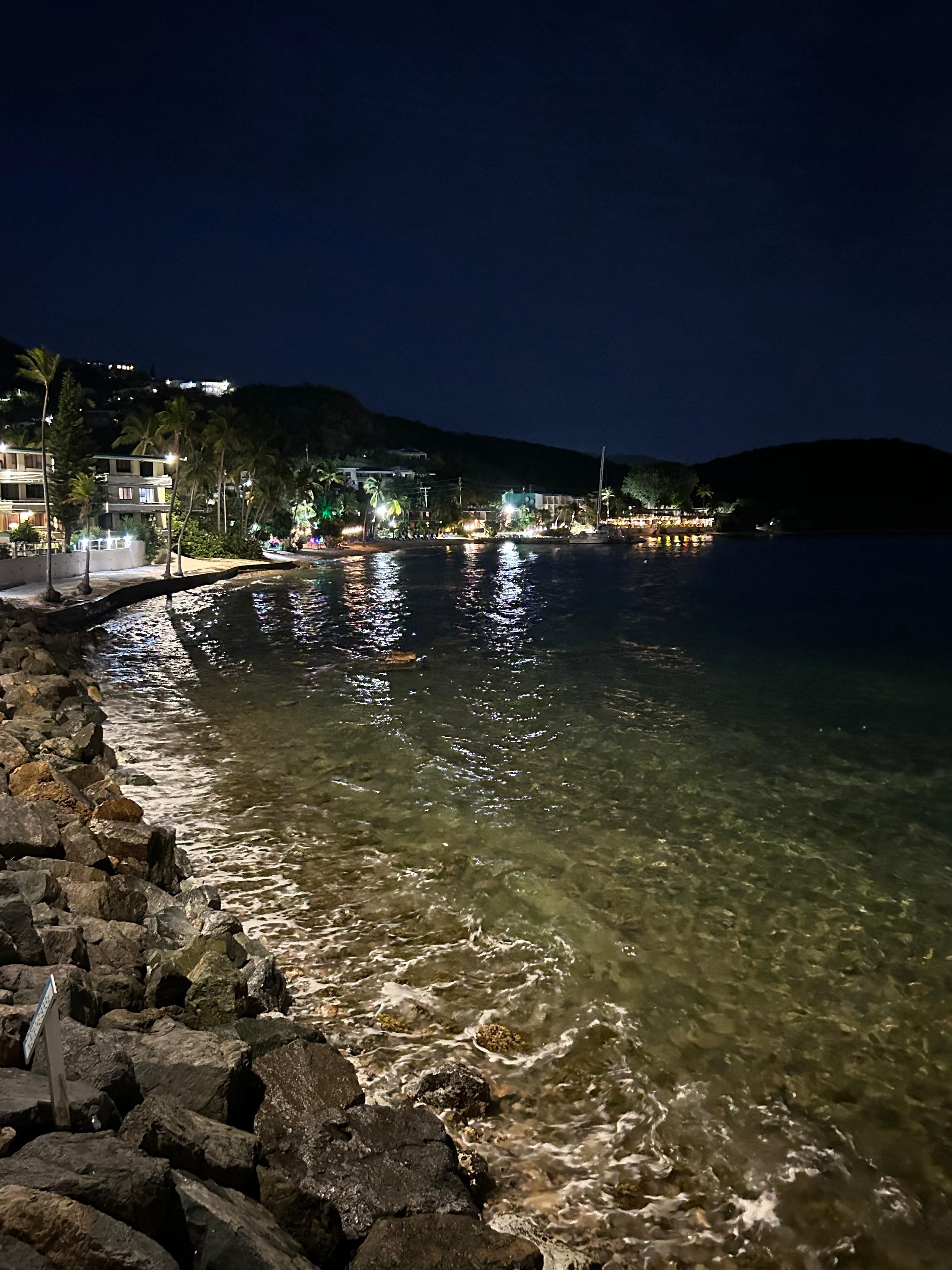 View at night, (looking toward Iggie’s)